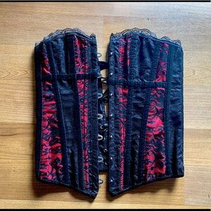 Black and Red Lace Corset Overbust